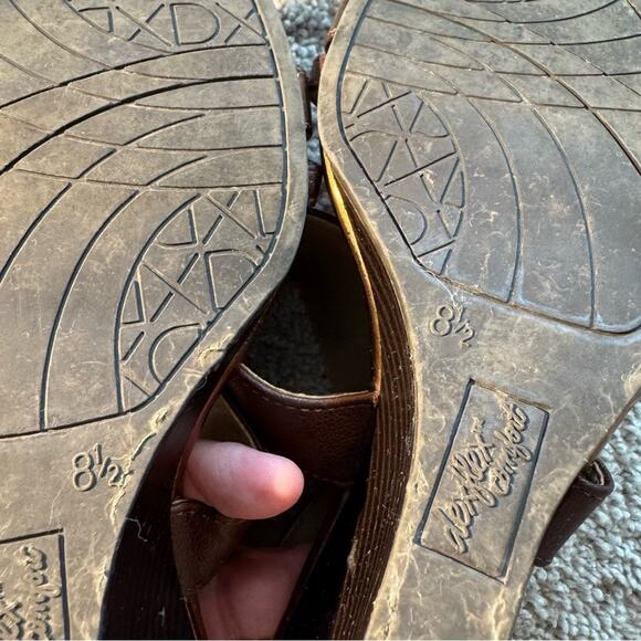 DexFlex Comfort Open Toe Brown & Shiny Copper Ankle Strap Sandals Size 8.5 - Picture 12 of 12